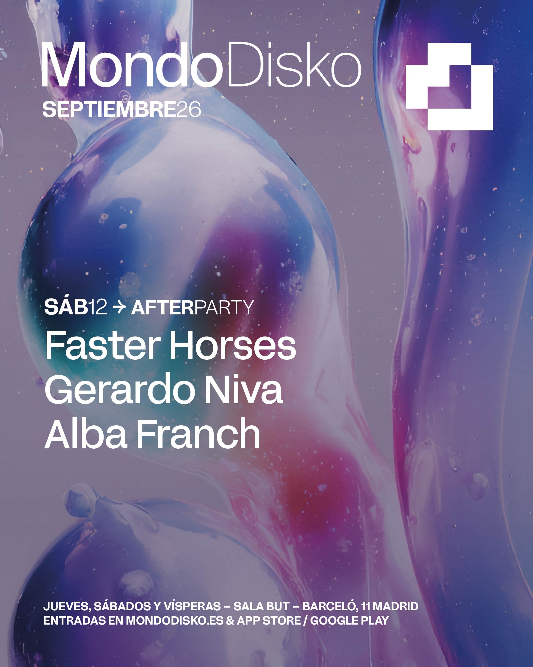 Cartel de AFTERPARTY: Faster Horses / Gerardo Niva / Alba Franch