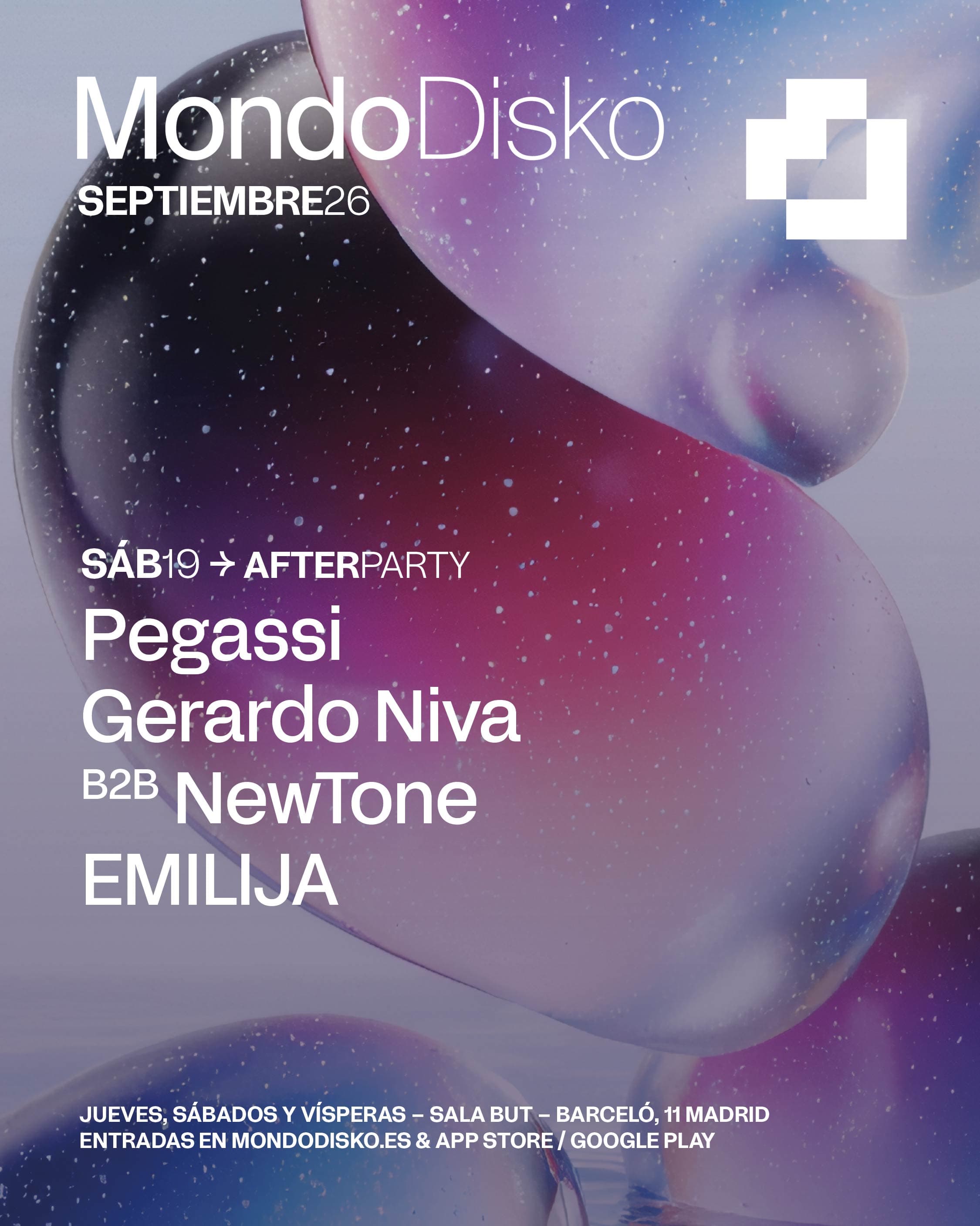 Cartel de AFTERPARTY: Pegassi / Gerardo Niva B2B NewTone / EMILIJA