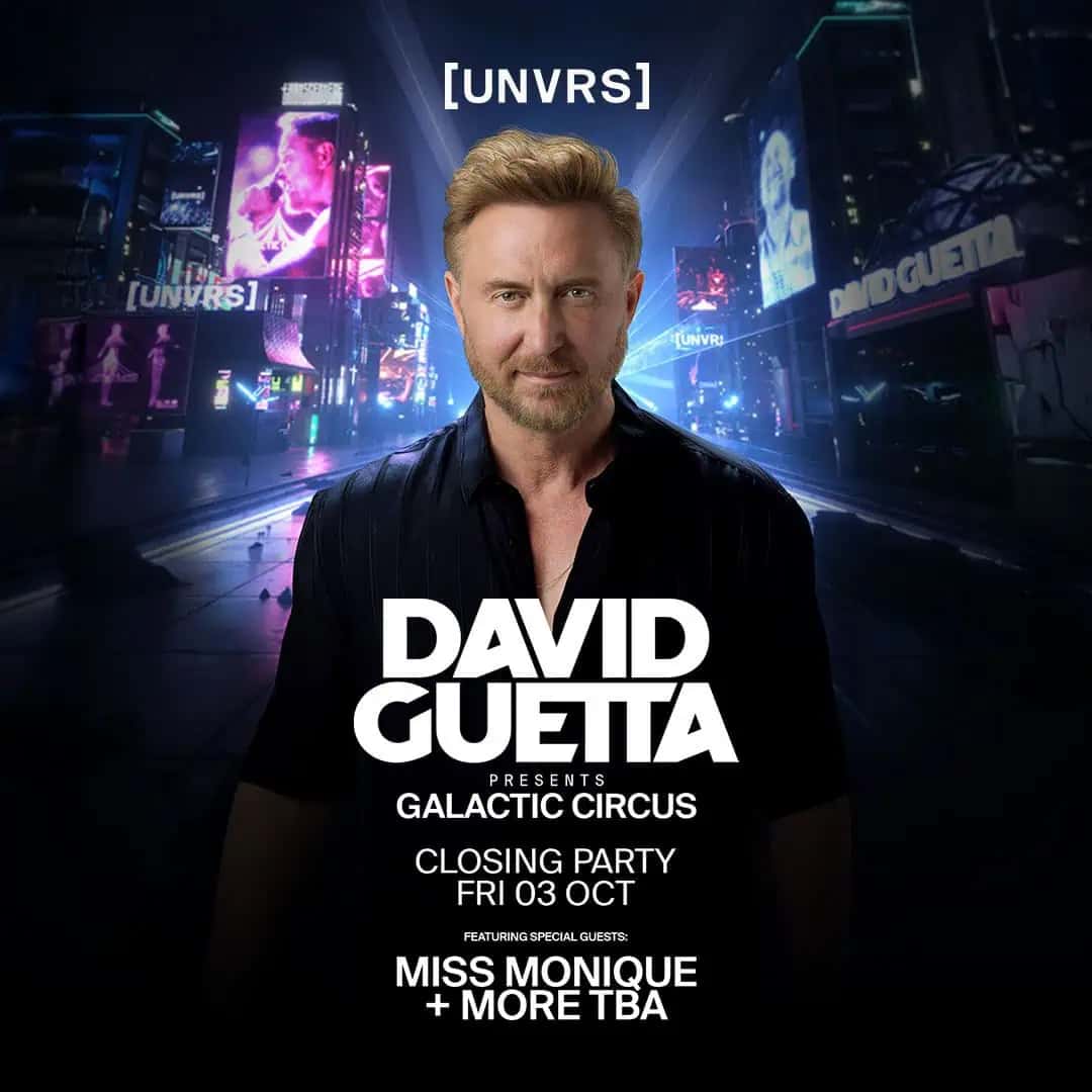 Cartel de Closing Party David Guetta Presents Galactic Circus