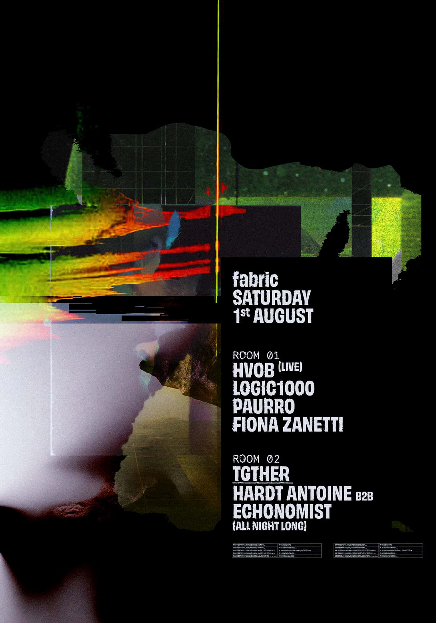 Cartel de fabric: HVOB (Live), Logic1000, Hardt Antoine B2B Echonomist, PAURRO, Fiona Zanetti
