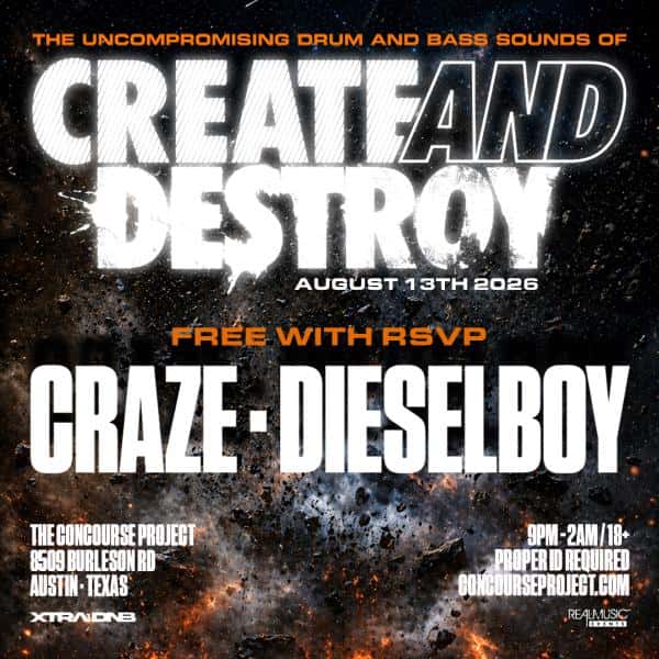 Cartel de FREE with RSVP: Craze x Dieselboy at The Concourse Project