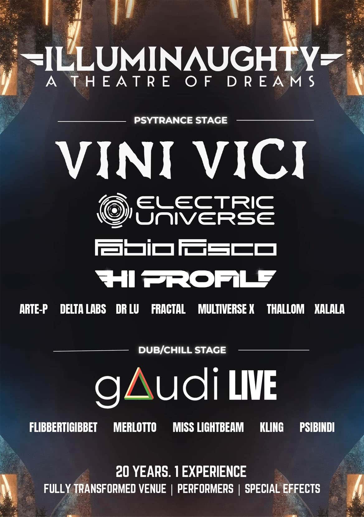 Cartel de IllumiNaughty: 20 Years Of Chaos, with Vini Vici & More