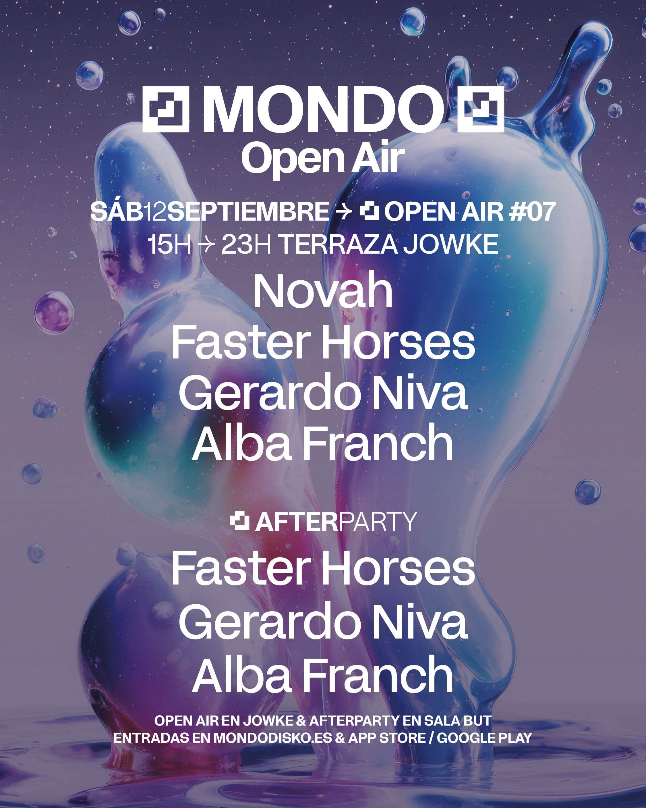 Cartel de MONDO OPEN AIR #07: Novah / Faster Horses / Gerardo Niva / Alba Franch