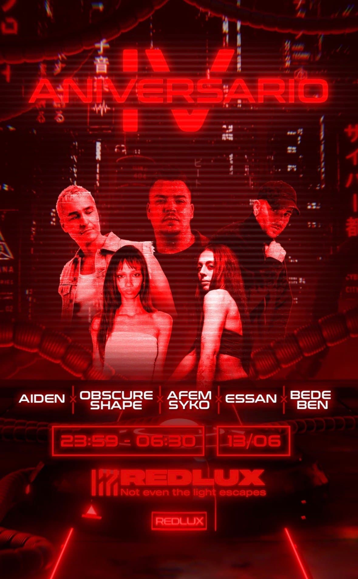 REDLUX - IV ANIVERSARIO / AIDEN + OBSCURE SHAPE