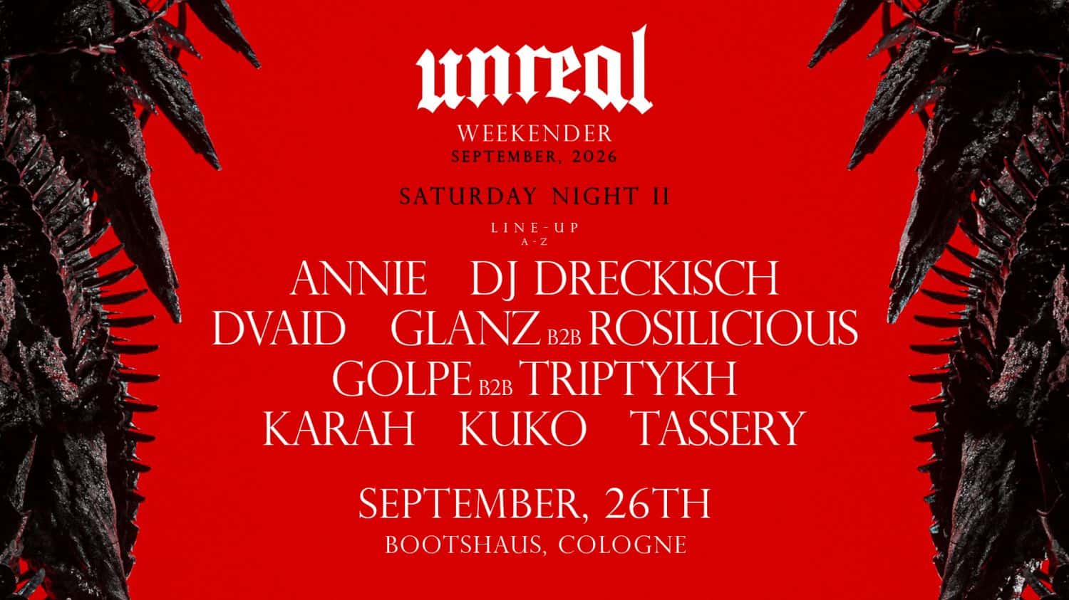 Cartel de Unreal Weekender Night II - September 2026
