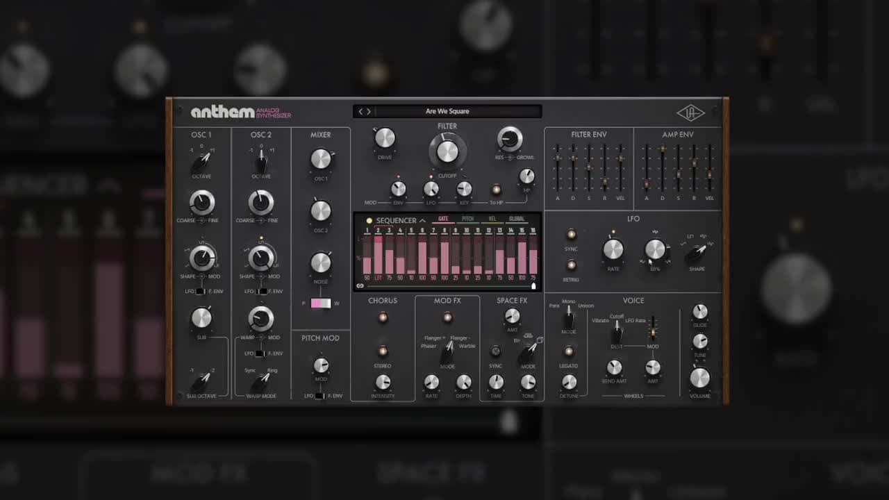Universal Audio lanza el sintetizador virtual Anthem